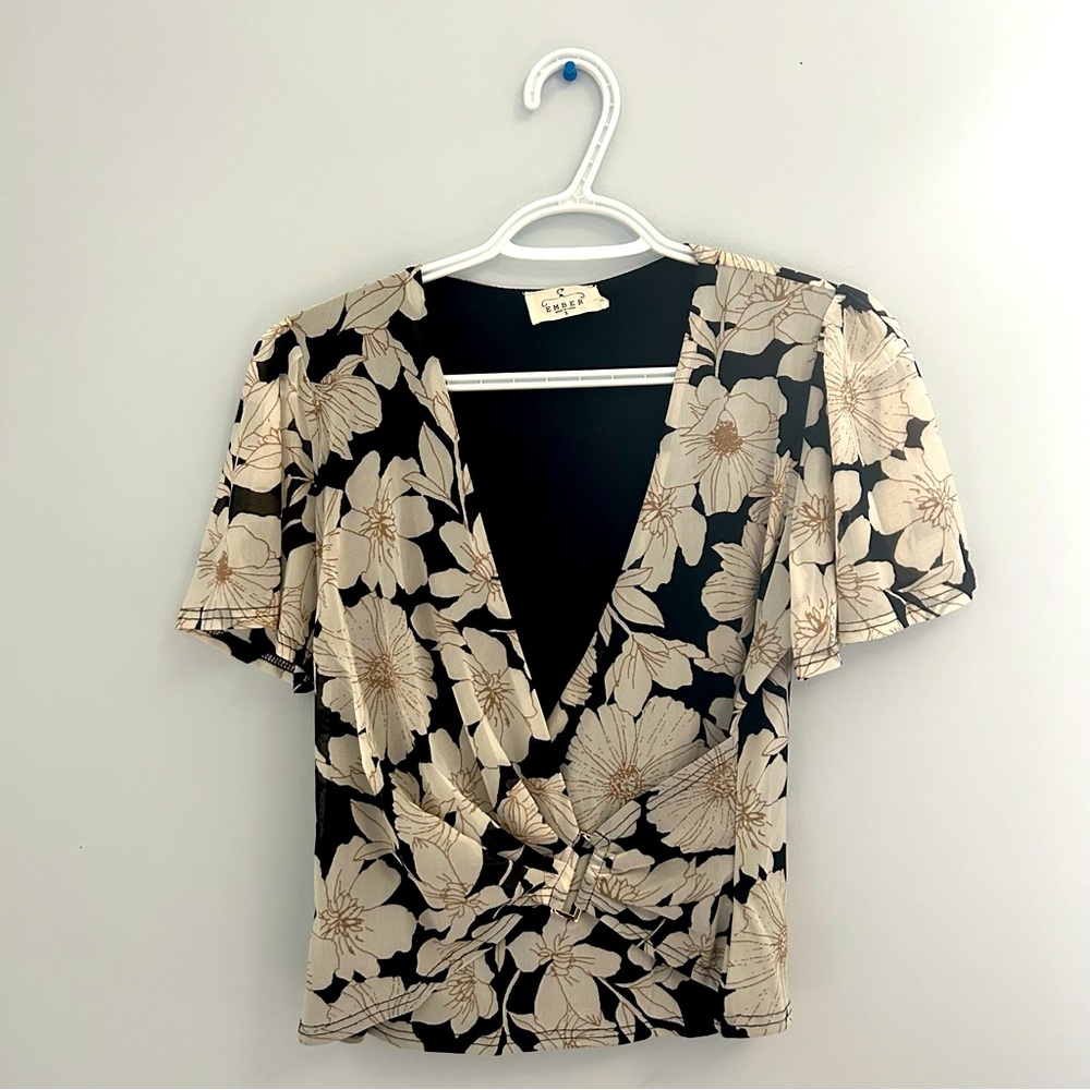 Deep neck blouse